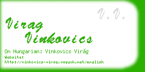 virag vinkovics business card